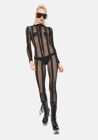Your Bad Habit Fishnet Catsuit