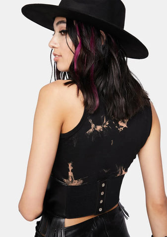 Ride A Cowboy Fringe Underbust Corset