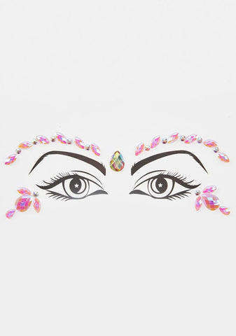 Lavender Iridescent Fractal Face Jewels