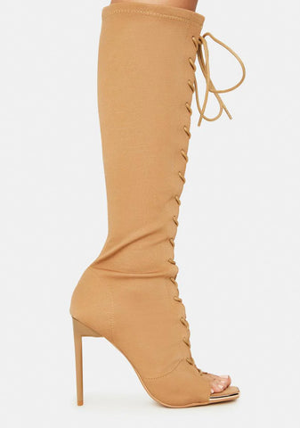 Camel Forever Bond Lace Up Boots