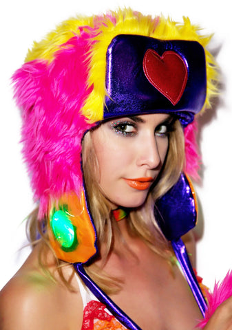 Happy Heart Faux Fur Hat