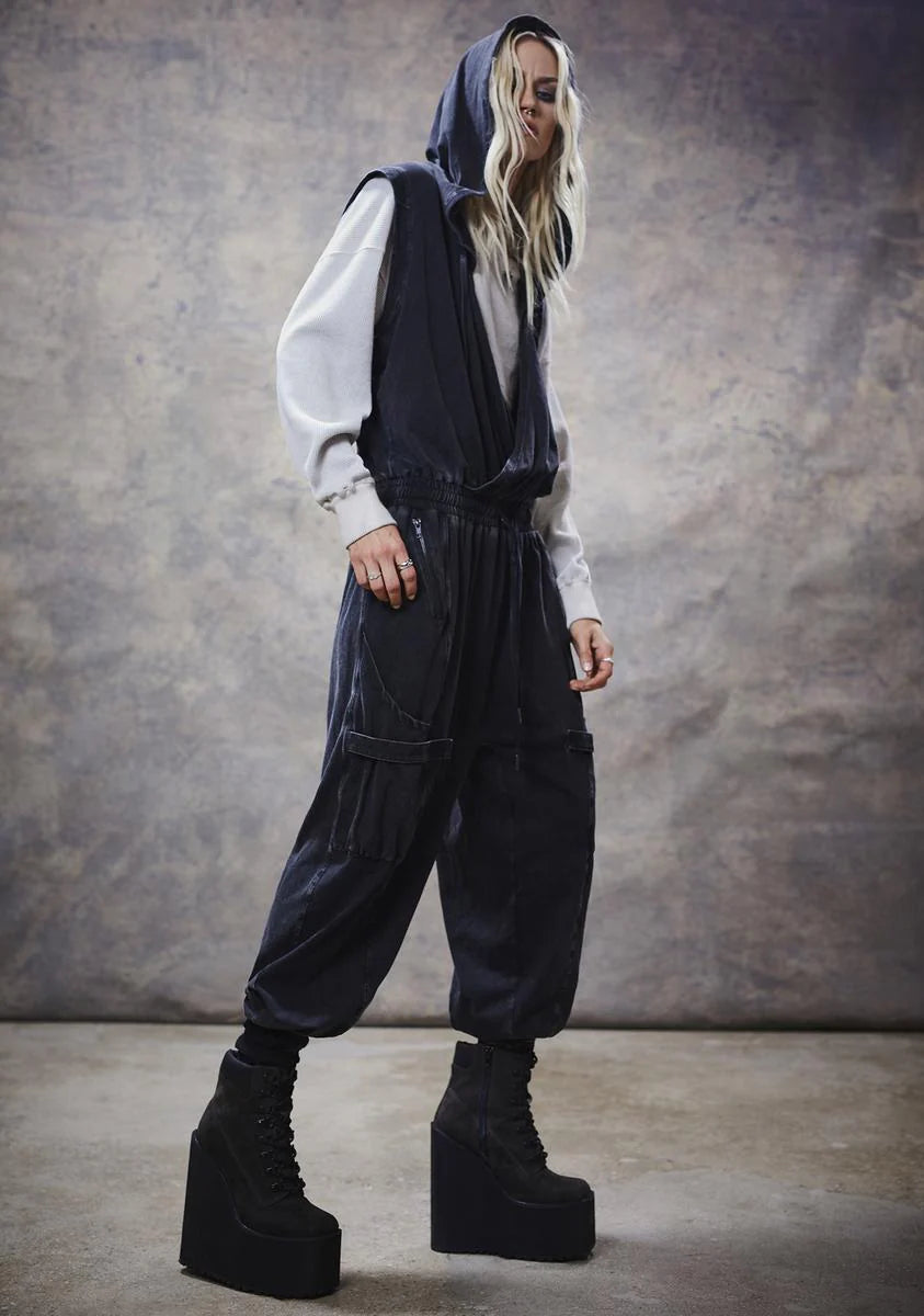 Filter Unisex Washed Hoodie Jumpsuit