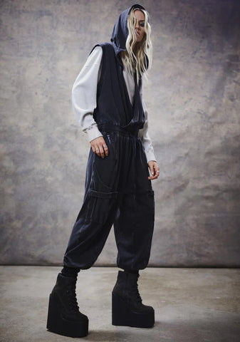 Filter Unisex Washed Hoodie Jumpsuit