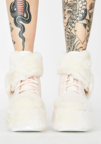 Pink Icy Baby Fuzzy Boots