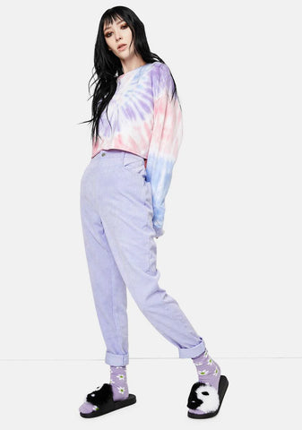 Purple Corduroy Mom Jeans