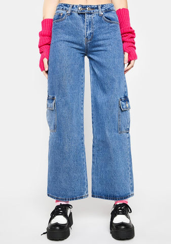 Deliah Low Rise Cargo Jeans