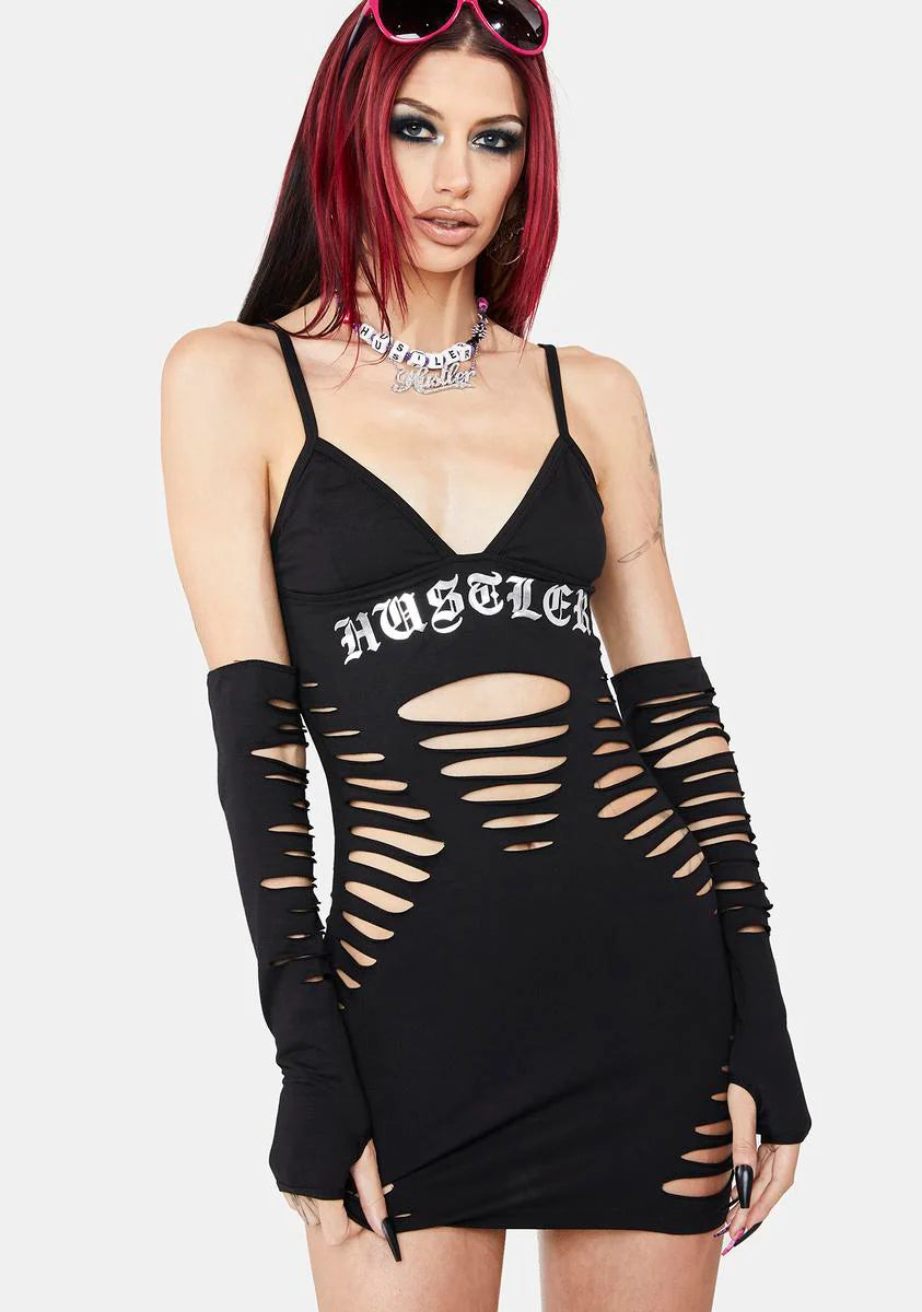 Naughty Peeks Dress & Gloves Set