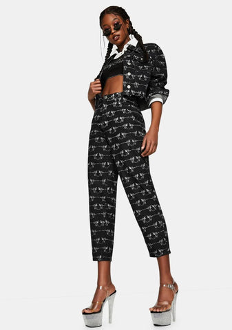 Cherub Print Mom Jeans