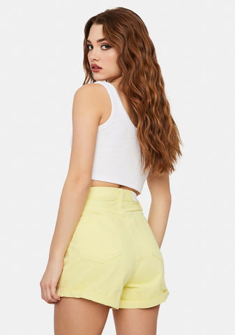 Lemon Sorbet Hi & Loose Denim Shorts