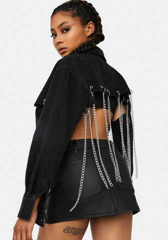 Night U Walk In Chained Denim Jacket