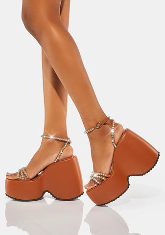 Brown Ramsey Platform Heels