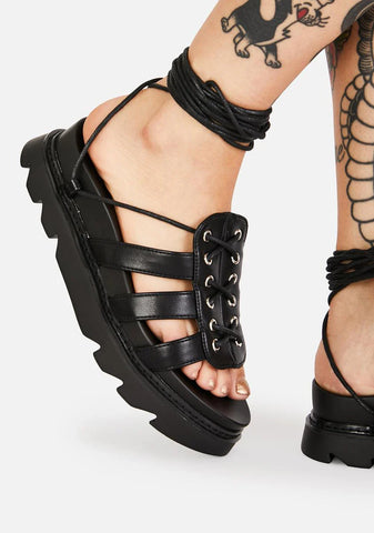 Midnight Time's Up Gladiator Sandals