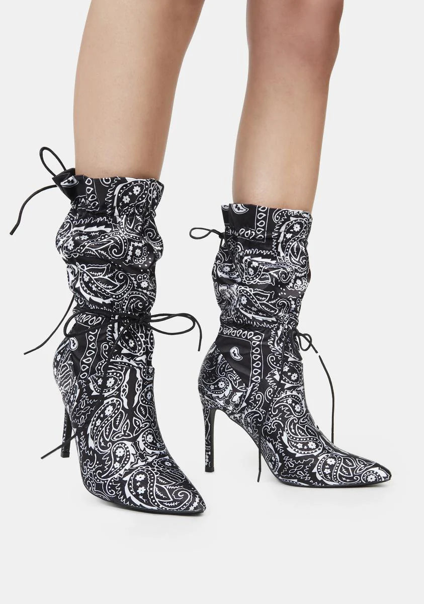 Night Money Making Madness Bandana Print Booties