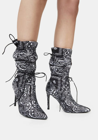 Night Money Making Madness Bandana Print Booties