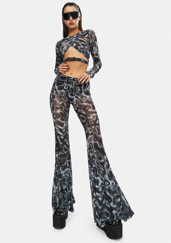 Ripple Effect Mesh Crop Top