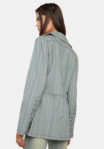 Sliding Doors Pinstripe Blazer