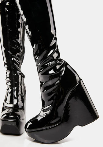 Amalfi Patent Thigh-High Boots