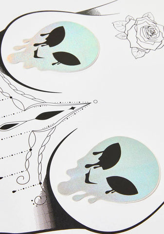 Holographic Drippy Alien Pasties