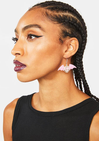 Dark Looking Daggers Bat Earrings