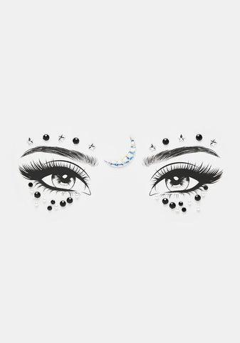 Black Star & Moon Face Gems