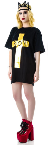 x BOY London Boy Cross Oversized Tee - Stripe