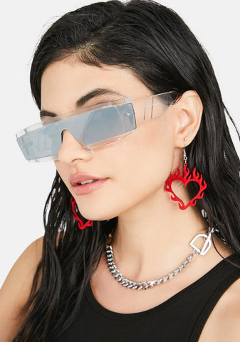 Clear Undercover Star Rectangle Sunglasses