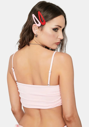 Pink Carrie Bandeau Bikini Top
