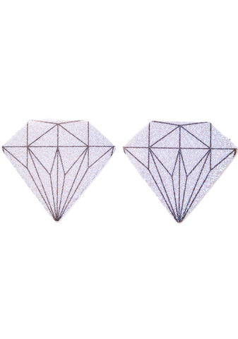 Silver Glitter Diamond Pasties