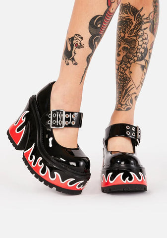 Hell And Back Patent Mary Janes