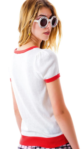 Pussy Lover Short Sleeve Sweater - Black