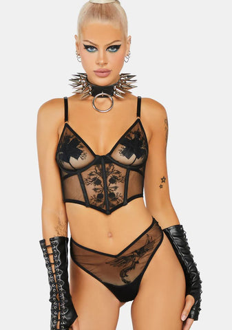 Phoenix Embroidered Thong