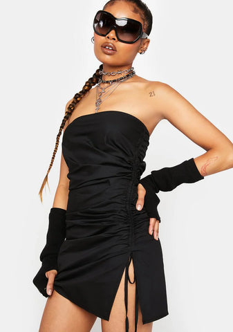 Midnight Only You Ruched Mini Dress