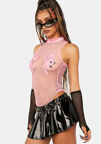 Baby Bad Luck Dragon Fishnet Bodysuit