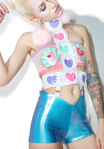Reversible Hologram Mermaid Shorts - Light Blue