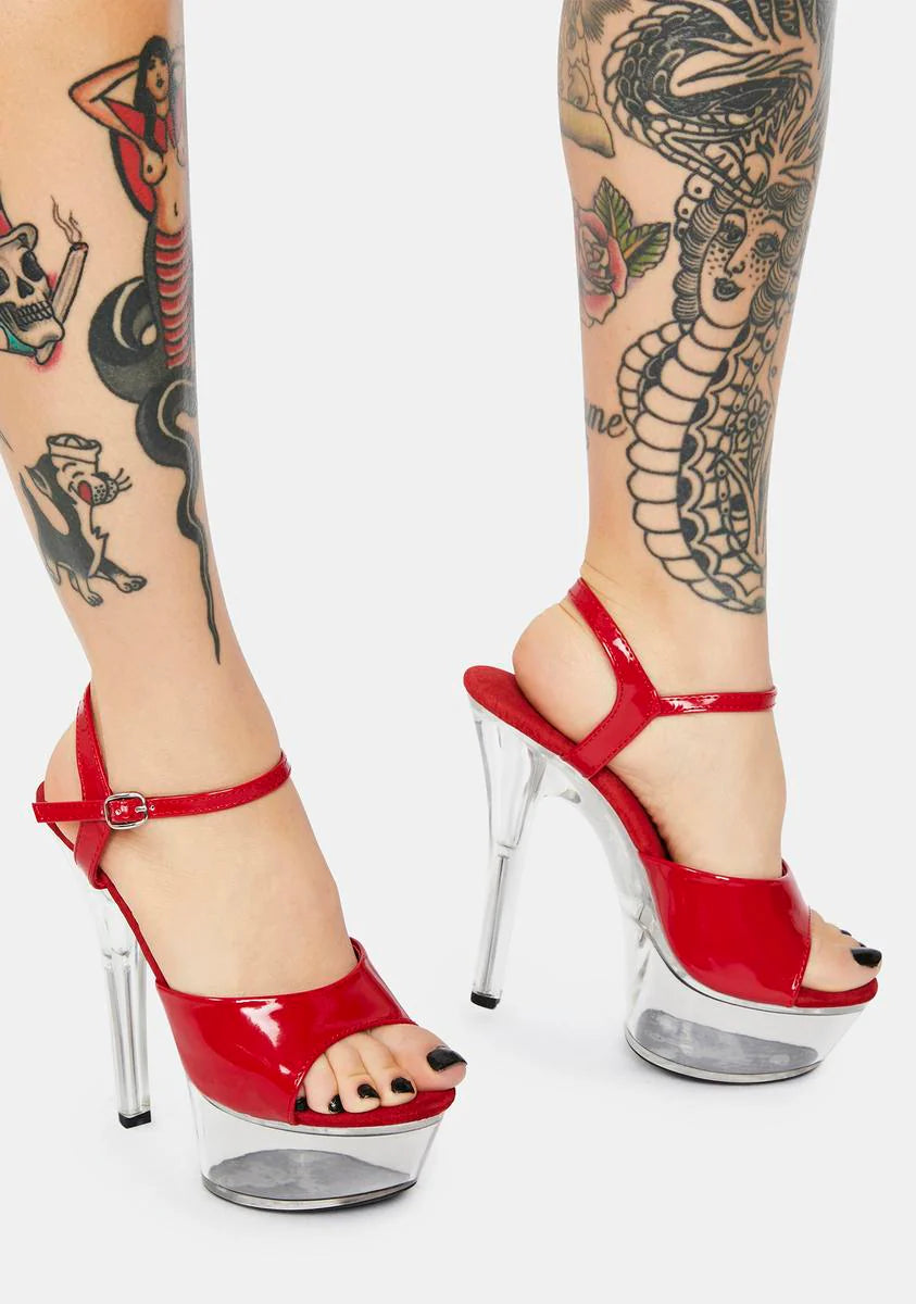 Sassy Presence Clear Platform Heels