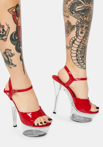 Sassy Presence Clear Platform Heels
