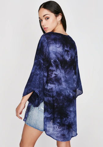 Stormy Skies Tie Dye Kimono