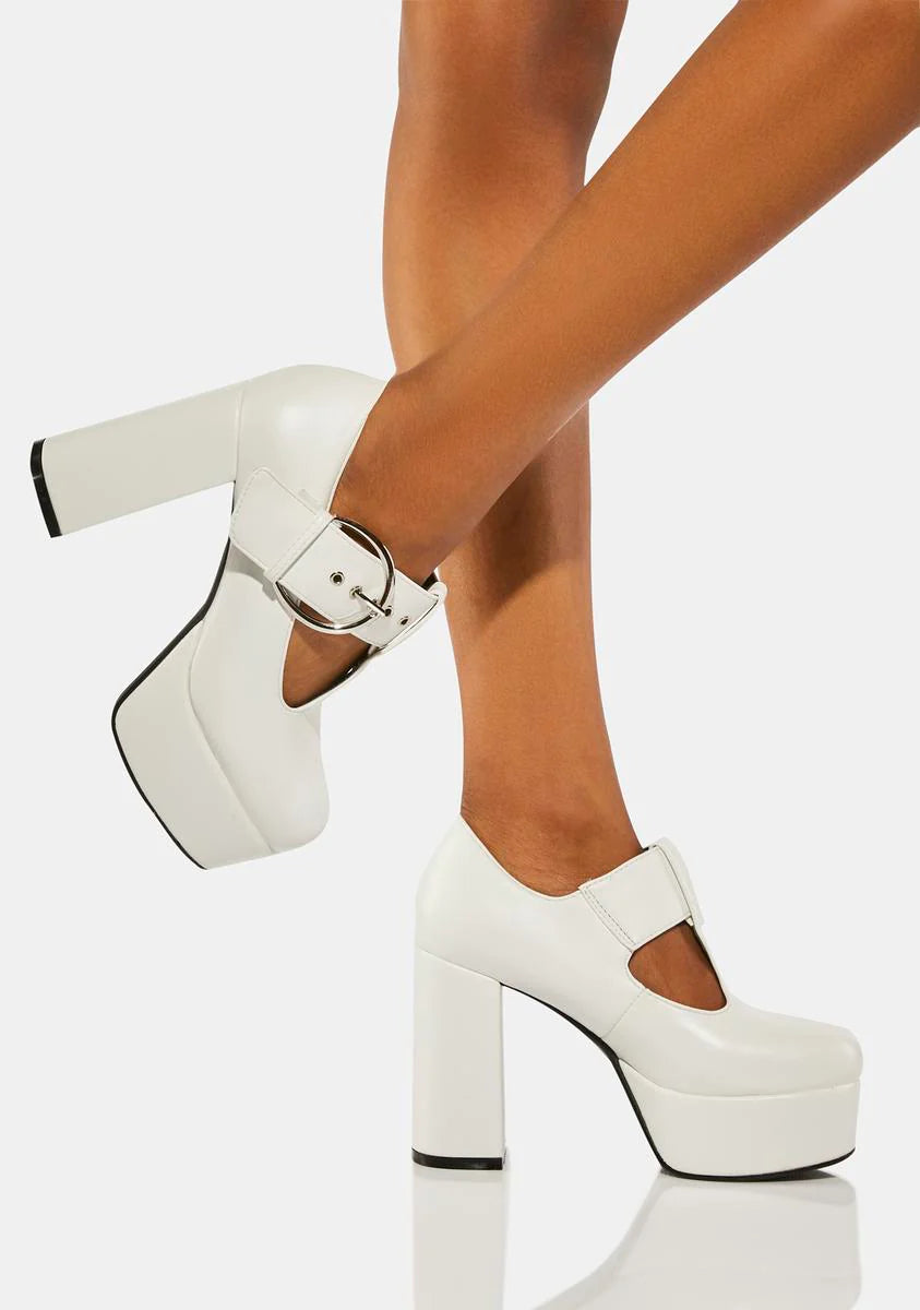White Dream Lover Platform Heels