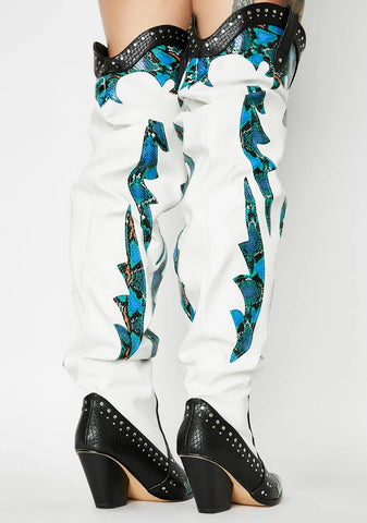 Teal Walkin' On A Dream Knee High Boots