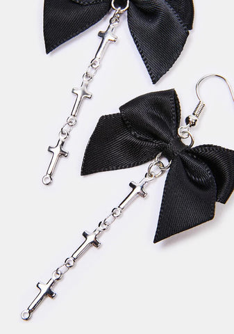 Night Hot And Mean Bow Earrings
