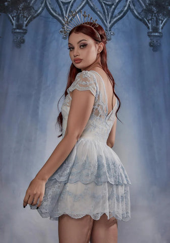 Sky Twisted Tea Party Lace Dress