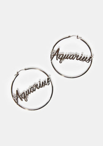 All About Aquarius Hoop Earrings