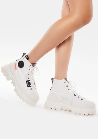 White Revolt Hi Tx Platform Sneakers