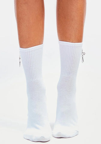Angel Cross My Heart Charm Crew Socks