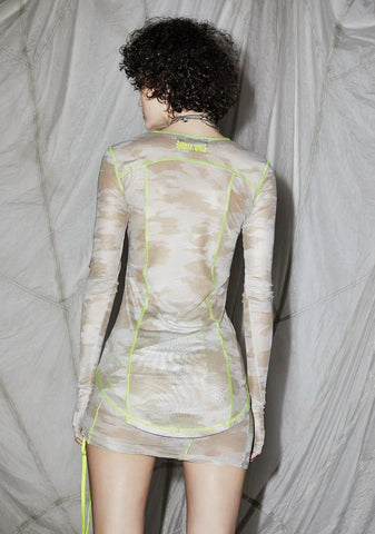 Reverb Desert Camo Gloved Mesh Top