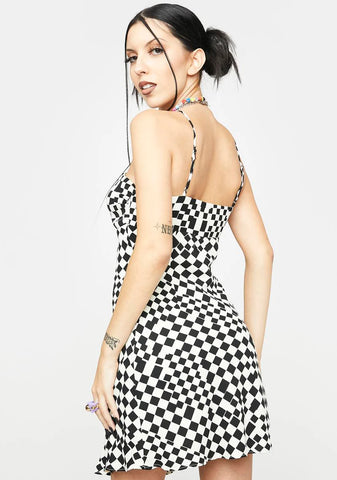 Dark Different Waves Mini Dress