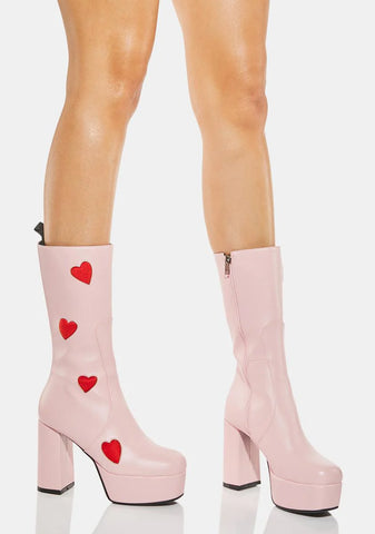 Pink Believe That Platform Boots