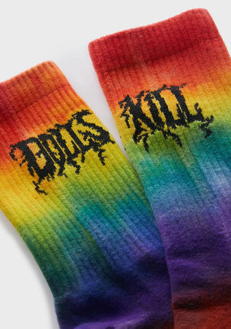 Rainbow Tie Dye DK Socks