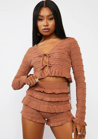 Trending Next Ruffle Sweater Shorts