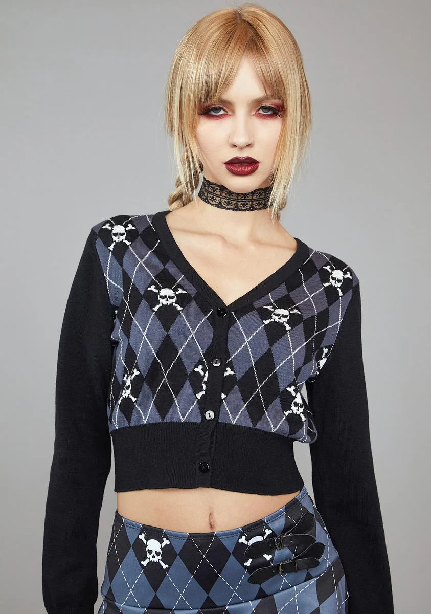 Uncharm School Argyle Cardigan